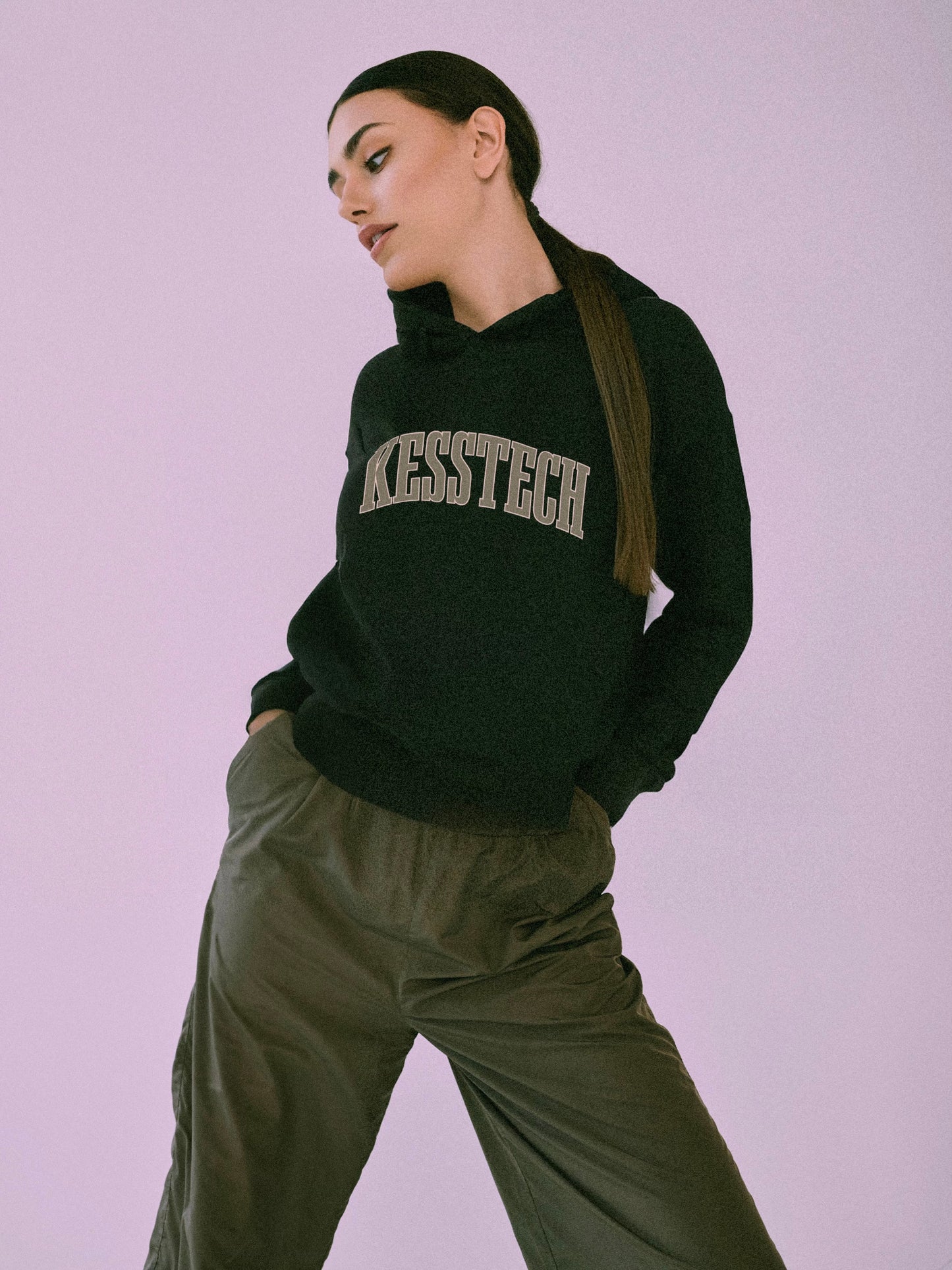 COLLEGE HOODIE BLACK WOMAN